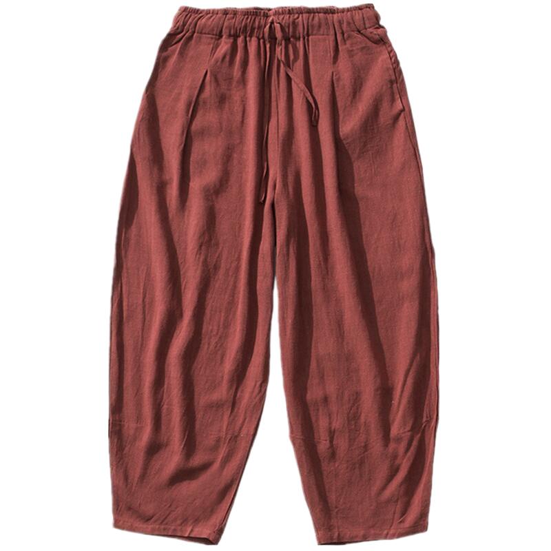 Summer Clothing Men Linen - 남성용 와이드 레그 팬츠, 코튼 린넨,