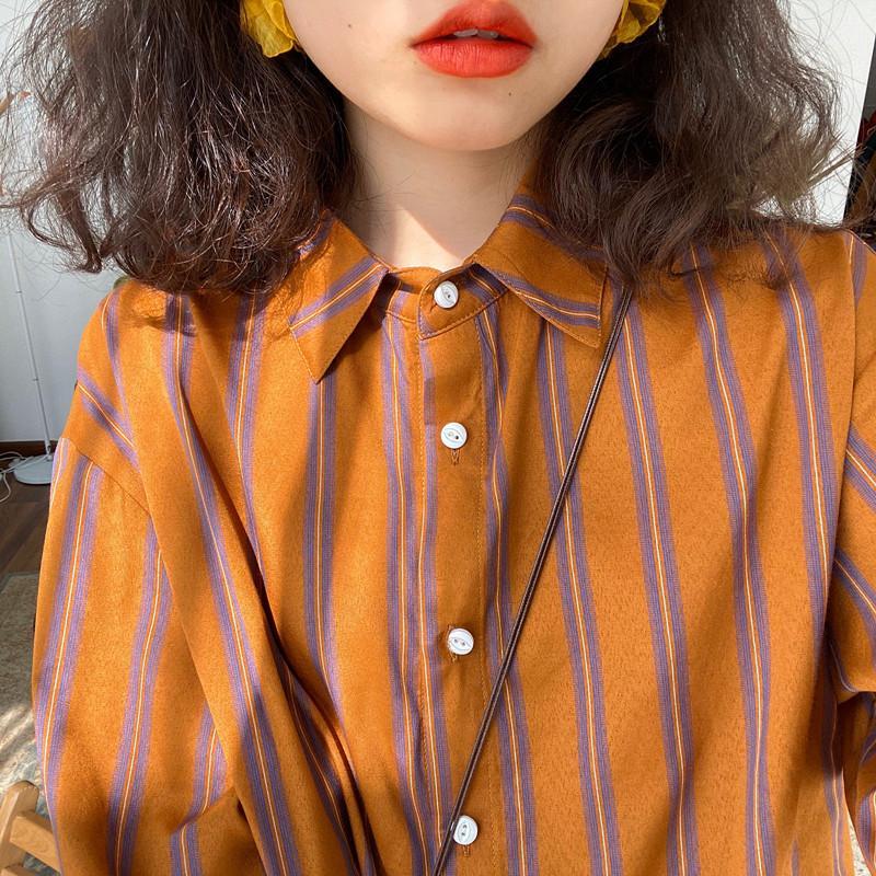 Summer Clothing Trends For Women - 용수철 스트라이프 루즈 캐주얼 블라우스, 폴로