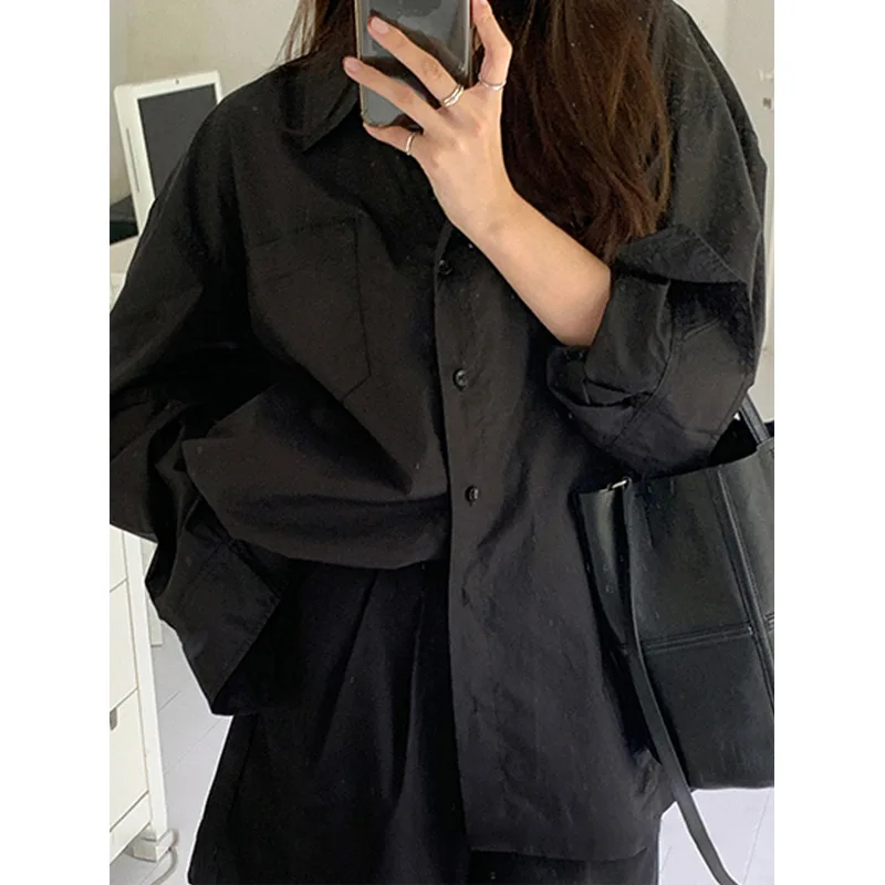 Summer Clothing Trends For Women - 용수철 블랙 루즈 셔츠 상의, 폴로