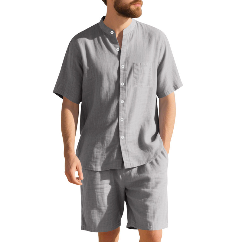 여름 남성 린넨 루즈핏 수트 비치 반팔 셔츠 반바지 세 - Summer Clothing Men Linen 리뷰 및 가격
