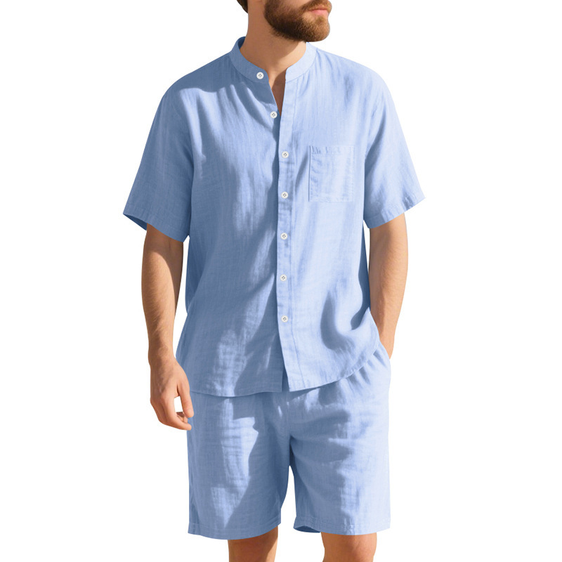 여름 남성 린넨 루즈핏 수트 비치 반팔 셔츠 반바지 세 - Summer Clothing Men Linen 리뷰 및 가격