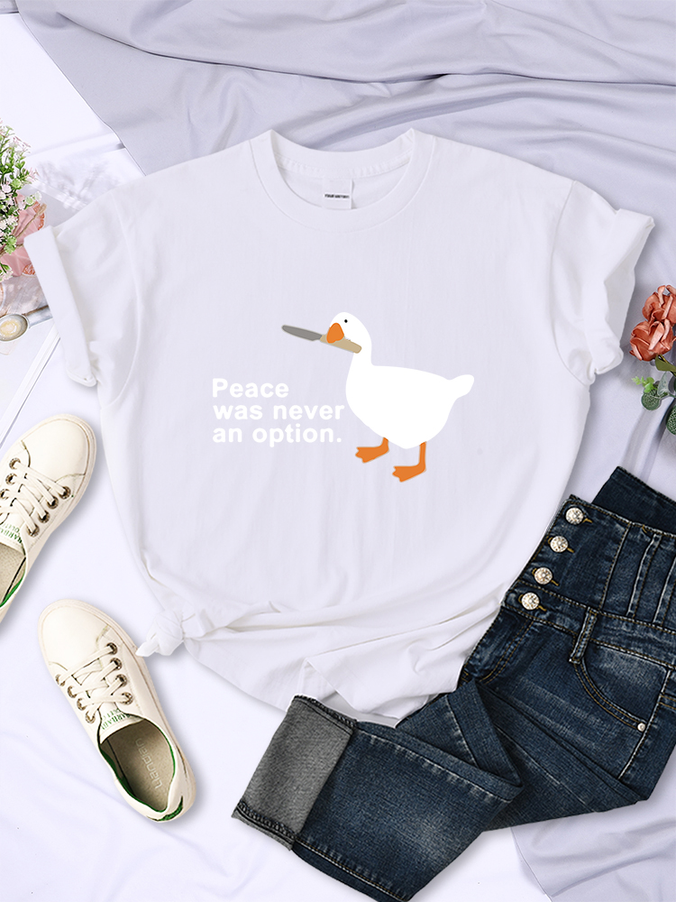평화는 결코 옵션이 아니었습니다. 만화 인쇄 된 Tsh - Summer Clothing Options 리뷰 및 가격