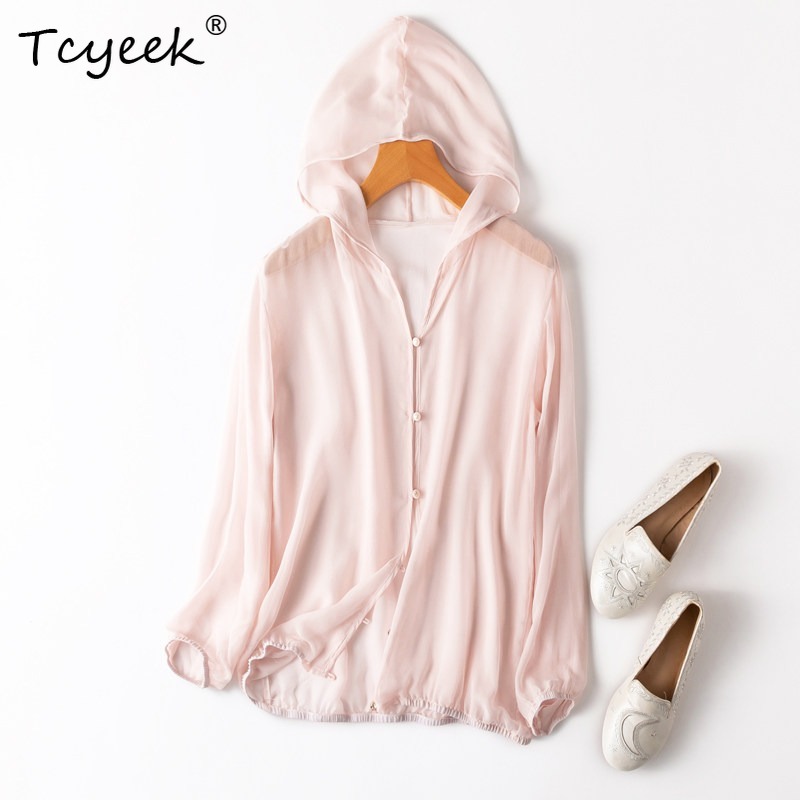 Tcyeek 100% 리얼 멀버리 실크 여성 탑 202 - Summer Clothing 리뷰 및 가격