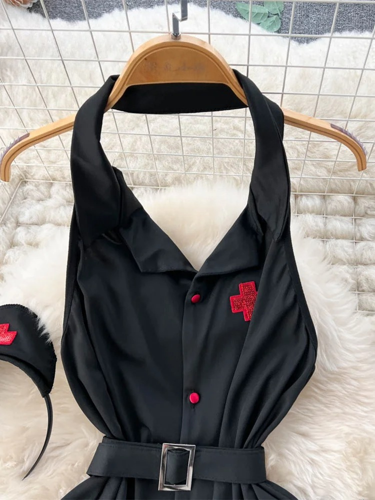 에로틱 패션 섹시 홀터 란제리 드레스 여름 V넥 빈티지 - Summer Clothing Ladies 리뷰 및 가격