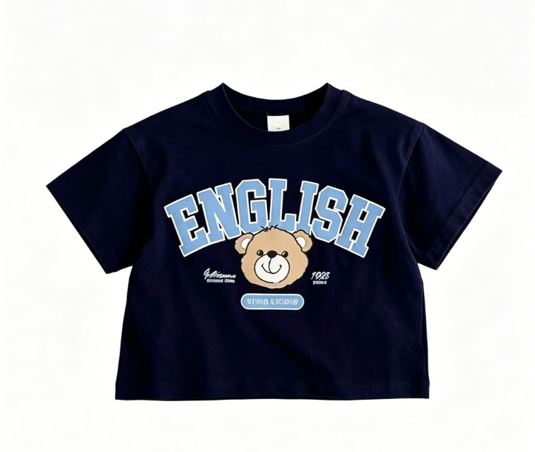 키즈 귀여운 영어 곰 티셔츠 유아 복고풍 스타일 탑 패 - Summer Clothing Options 리뷰 및 가격