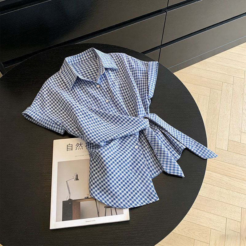 불규칙한 격자 무늬 붕대 트렌드 반팔 셔츠 탑 여름 여 - Summer Clothing Trends For Women 리뷰 및 가격