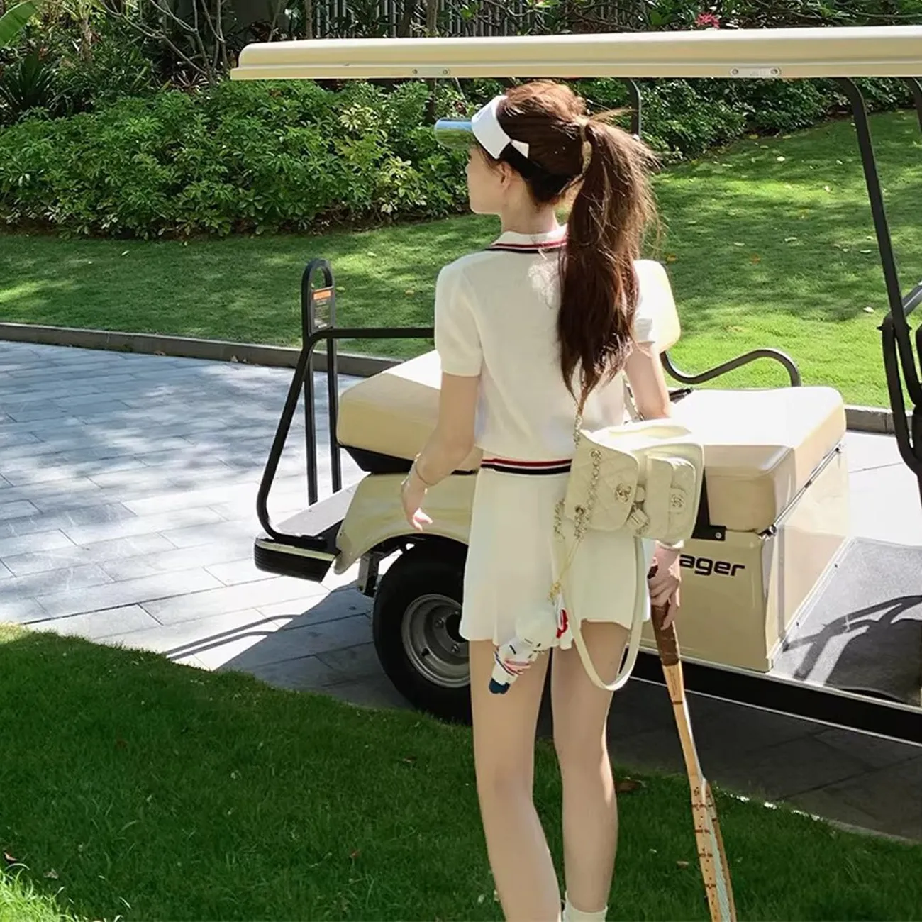 여름 여성 테니스 시리즈 와플 니트웨어 골프 폴로 스커 - Summer Golf Clothing 리뷰 및 가격