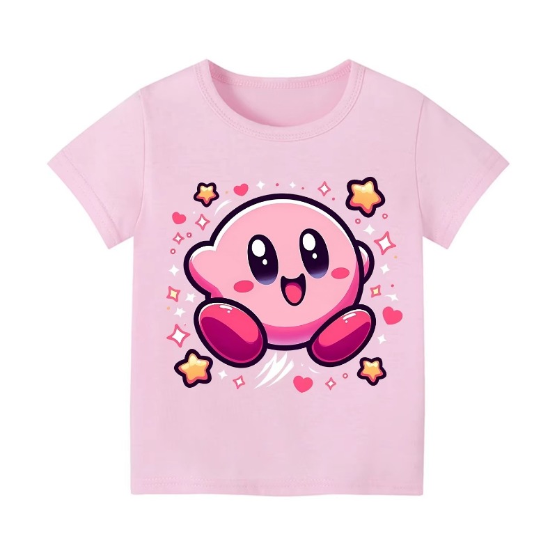 2026 커비 여름 반팔 티셔츠 귀여운 아동용 컬러풀  - Summer Games Clothing 리뷰 및 가격