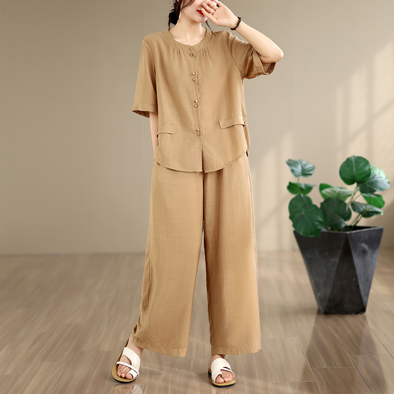 새로운 여름 코튼 린넨 루즈핏 유행 와이드 레그 팬츠  - Summer Clothing For Women Over 60 리뷰 및 가격