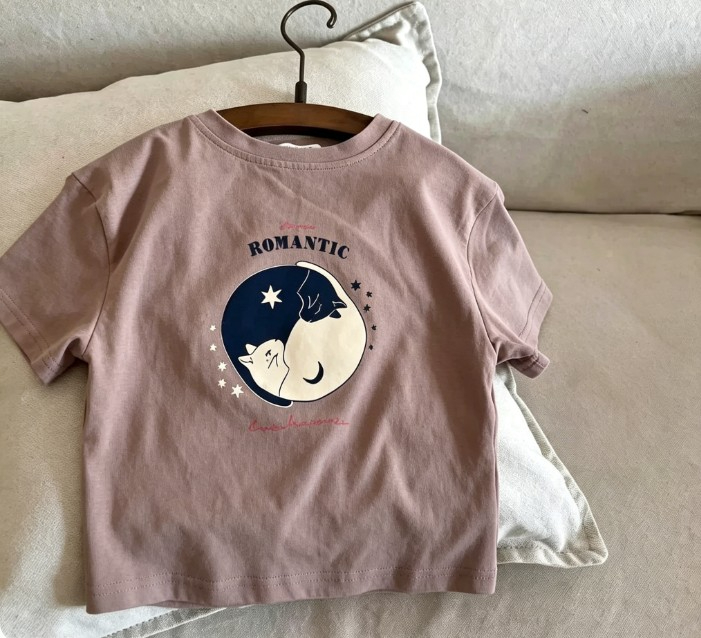 어린이 유행 음료 고양이와 공룡 프린트 티셔츠 어린이  - Summer Clothing Options 리뷰 및 가격