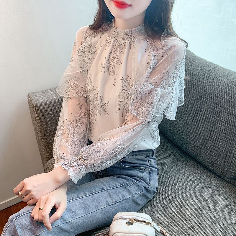 쉬폰 여성 셔츠 및 블라우스 레이스 꽃무늬 럭셔리 디자 - Summer Clothing Trends For Women 리뷰 및 가격