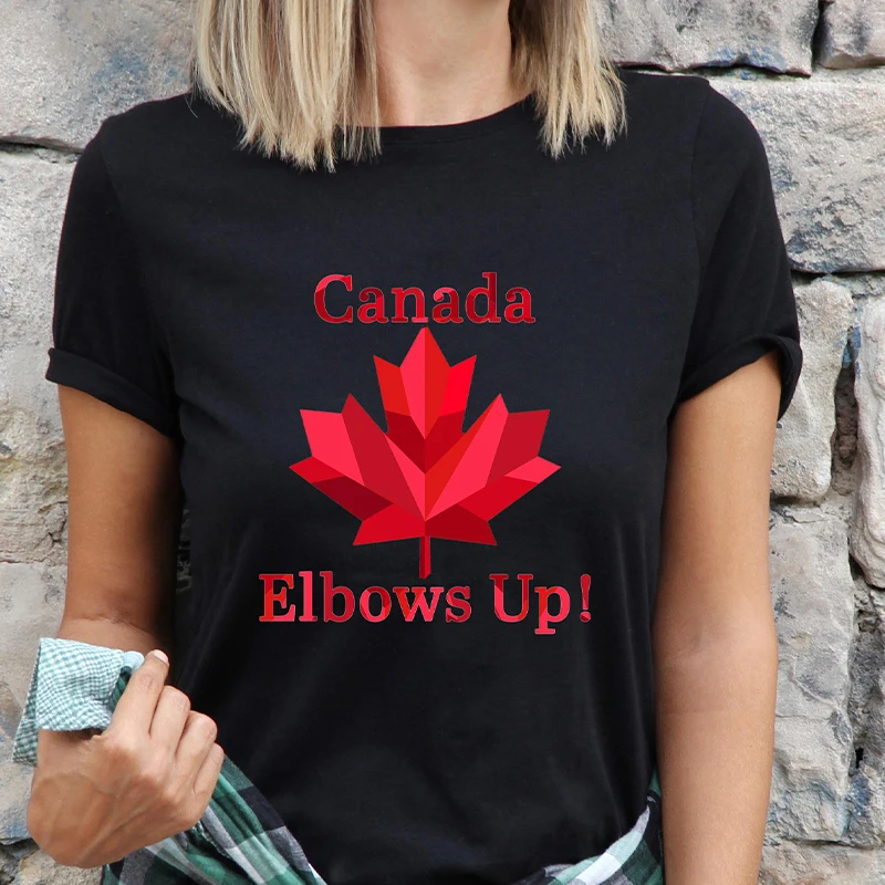 Elbows Up 캐나다 여성 티셔츠 재미 있은 레트로 - Summer Clothing Women Canada 리뷰 및 가격