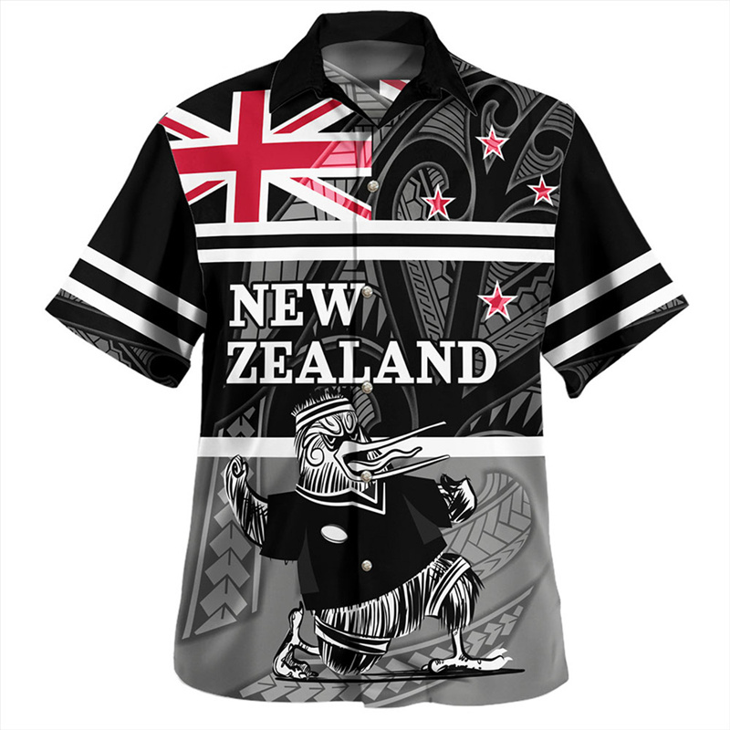 하라주쿠 3D 실버 고사리 럭비 국기 인쇄 셔츠, NZ - Summer Clothing Nz 리뷰 및 가격