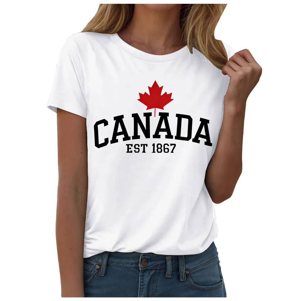 메이플 리프 플래그 티셔츠 여성 의류 캐나다 국기 그래 - Summer Clothing Women Canada 리뷰 및 가격