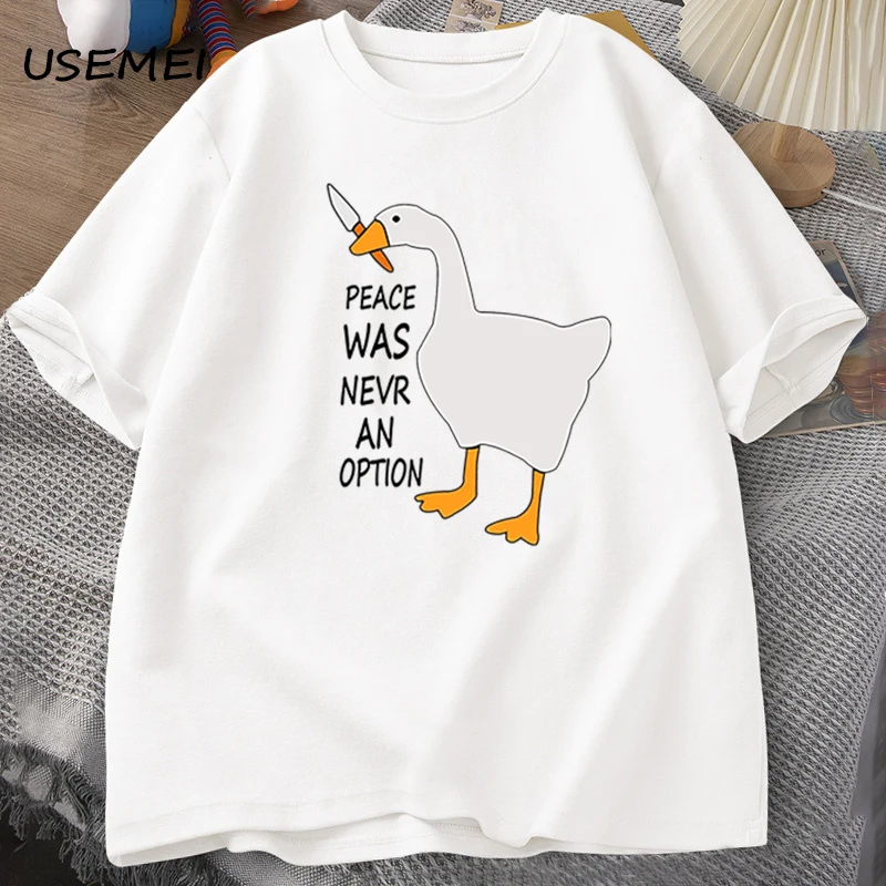 구스 피스 워즈 네버 앤 어 옵션 티셔츠 남녀 여름 코 - Summer Clothing Options 리뷰 및 가격