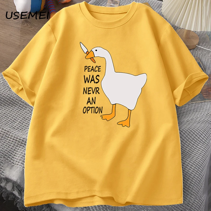 구스 피스 워즈 네버 앤 어 옵션 티셔츠 남녀 여름 코 - Summer Clothing Options 리뷰 및 가격