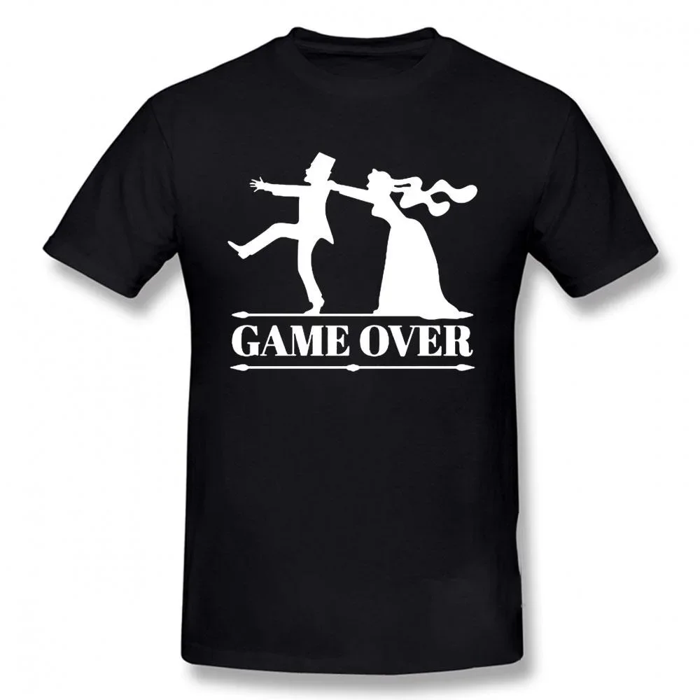 게임오버 신랑 신부 싱글 파티 티셔츠 재미있는 티셔츠  - Summer Games Clothing 리뷰 및 가격